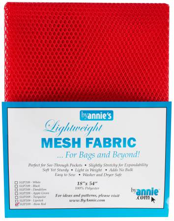 Mesh Lite Weight Atomic Red 18in x 54in - Happy Little Quilt Shop
