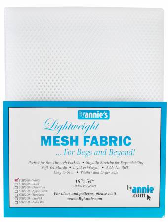 Mesh Lite Weight White 18in x 54in - Happy Little Quilt Shop