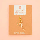 Sarah Hearts Gold Stork Scissor Zipper Charm - Happy Little Quilt Shop