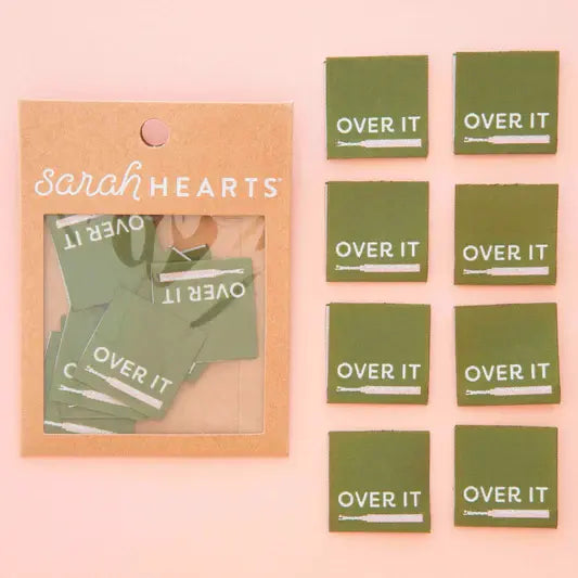 Sarah Hearts  Quilt Label-  Over It - Happy Little Quilt Shop