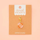 Sarah Hearts - Round Quilt Star Zipper Charm - Happy Little Quilt Shop