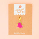 Sarah Hearts Zipper Charm - Pink Heart - Happy Little Quilt Shop