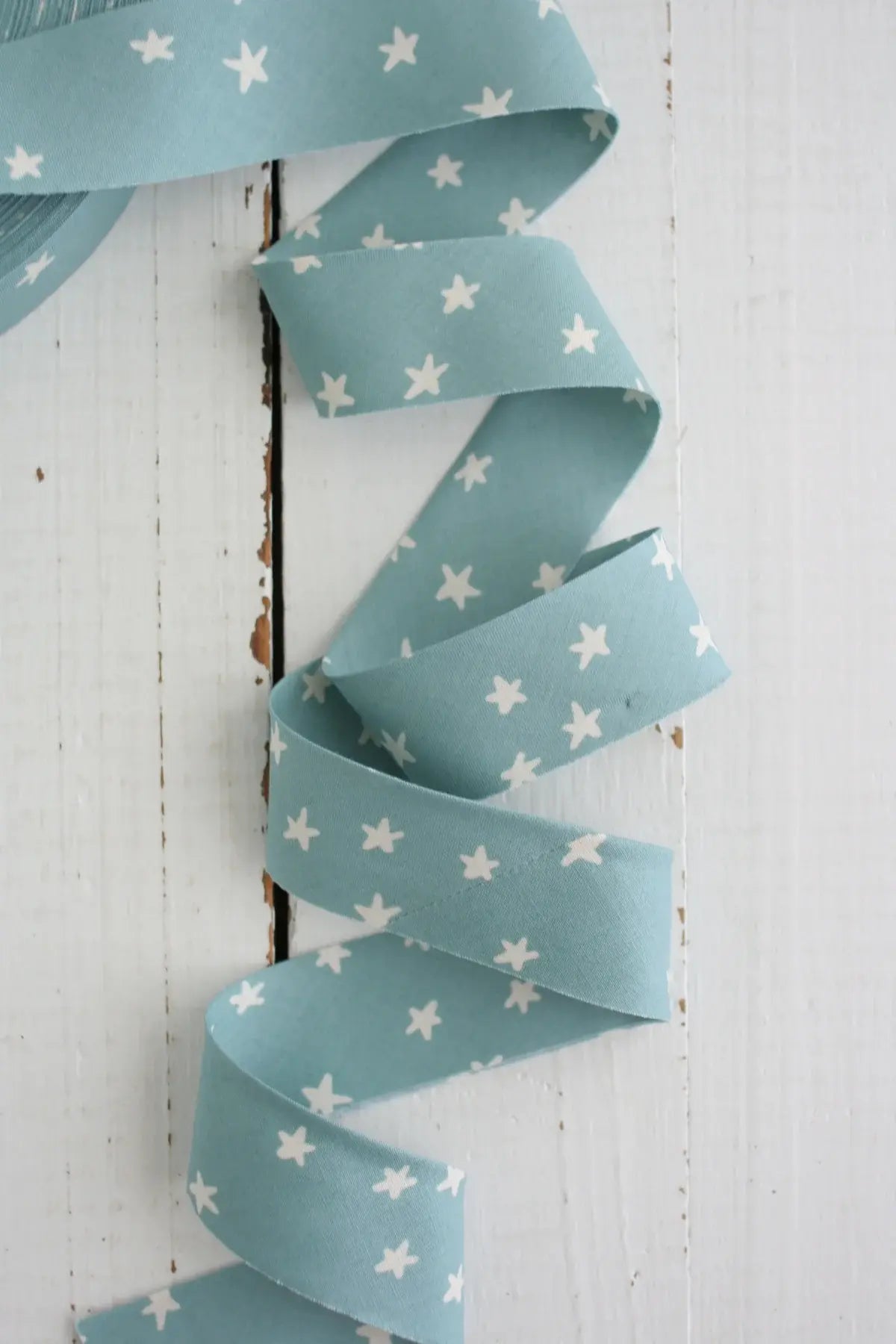 Starry Soft Blue Bessie Pearl Bias Binding 2.5" - Happy Little Quilt Shop