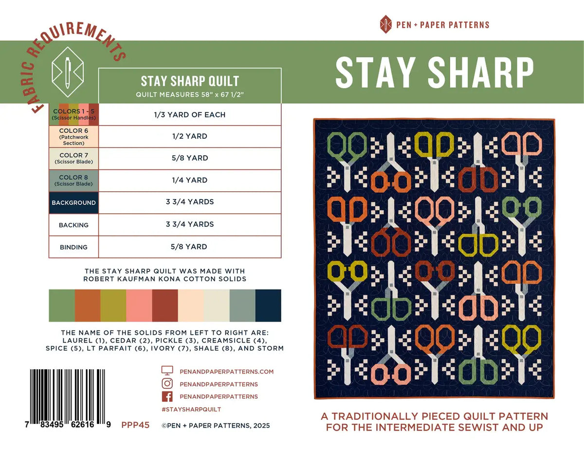 Stay Sharp Quilt Pattern by Pen and Paper Patterns – Happy Little Quilt ...