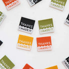 Thanks I Made It Quilt Labels Sarah Hearts - Happy Little Quilt Shop
