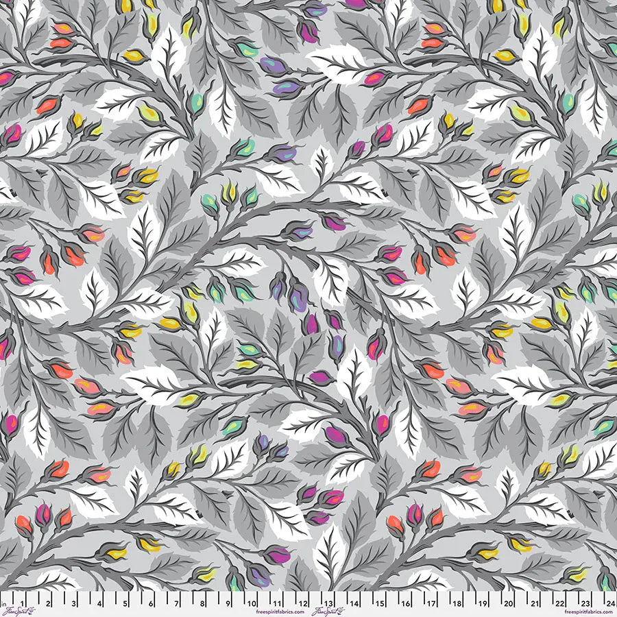 Tula Pink Greywork 108" Best Buds Fog - Happy Little Quilt Shop