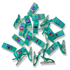 Teal Glitter Clips | Pack of 25 - Happy Little Quilt Shop