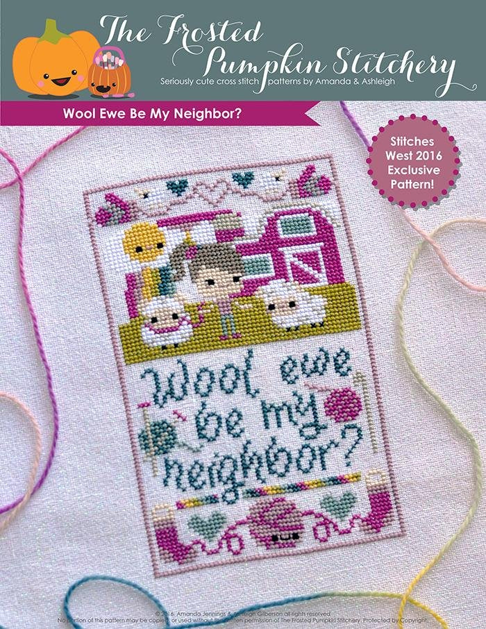 Wool Ewe Be My Neighbor Cross Stitch - Happy Little Quilt Shop